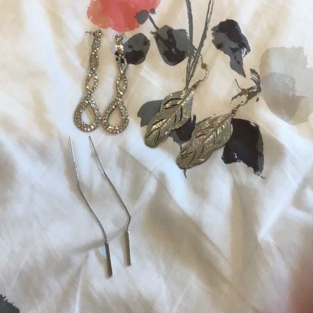 Silver dangle earrings